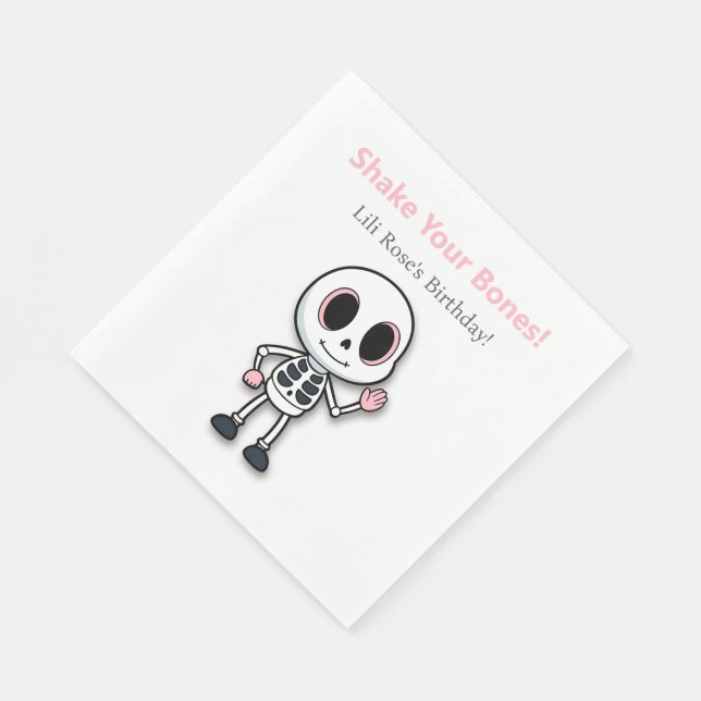 Skelett Kul | Halloween Födelsedagsfest Pappersservett (Hörn)