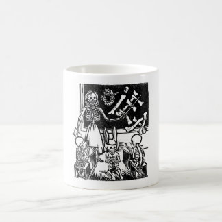 Skelett- lärare och studenter "day of the dead ", kaffemugg