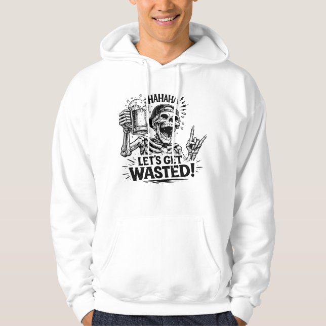Skelett Låt Oss Bli Slösaktiga Hoodie (Framsida)