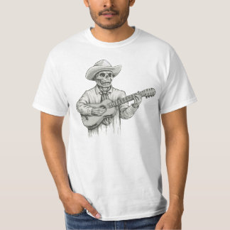 Skelett- leka gitarr för day of the dead t shirt