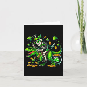 Skelett Leprechaun Skelett Ridande Trex St Patric Kort