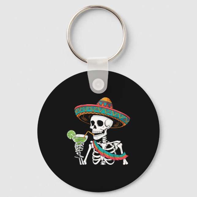 Skelett Margarita Cinco de Mayo  Nyckelring (Framsida)