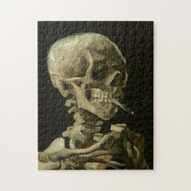 Skelett med cigaretten av Van Gogh Pussel (Vertikal)