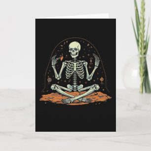 Skelett Mediterande Halloween Kostym Yoga Zen Medi Kort