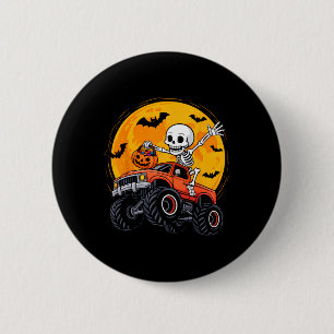 Skelett Monster Truck Månad Pumpa Halloween Pojkar Knapp