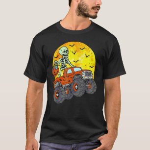 Skelett Monster Truck Moon Godis Småpojkar Halv T Shirt