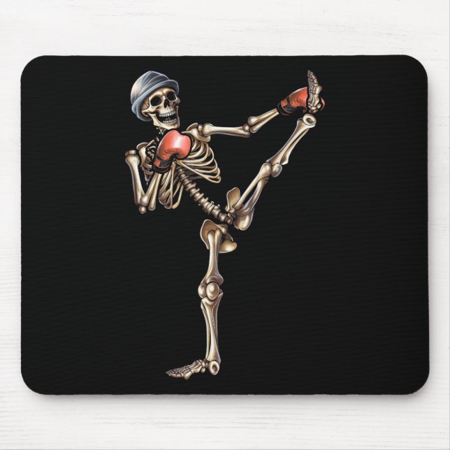 Skelett Muay Thai Halloween kickboxning Mma Fighte Musmatta (Framsidan)