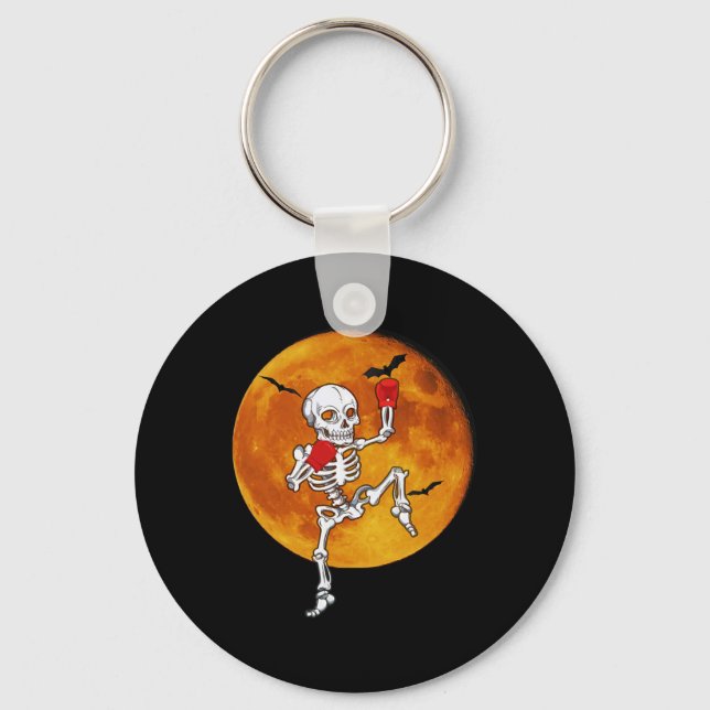 Skelett Muay Thai Halloween kickboxning MMA  Nyckelring (Framsida)