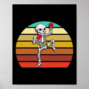 Skelett Muay Thai Halloween kickboxning MMA Poster