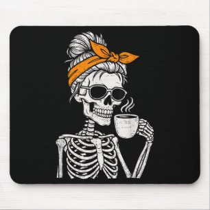 Skelett Oordentlig Bunt Dricker Kaffe Halloween Ko Musmatta