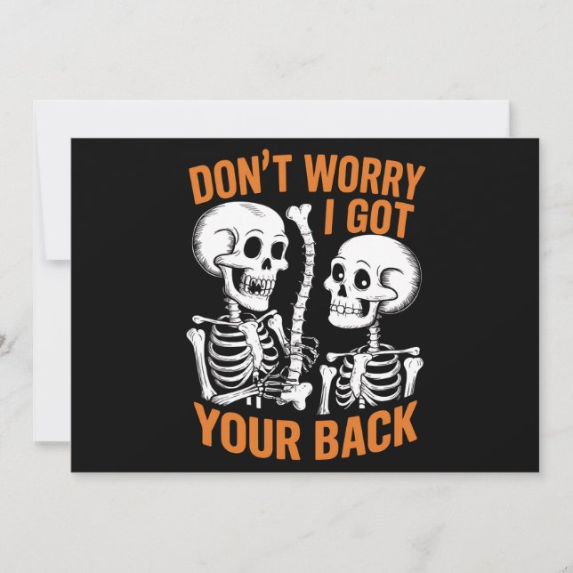 Skelett Oroa Dig Inte Jag Står Bakom Dig Halloween Inbjudningar (Framsida)