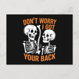 Skelett Oroa dig inte Jag Står Bakom Dig Halloween Vykort
