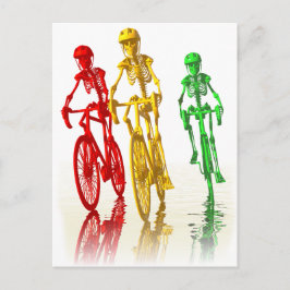 Skelett på cyklar vykort