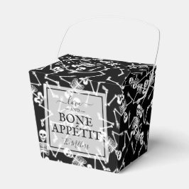 Skelett på svart Halloween Presentaskar