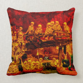 Skelett- party i Helltown happy halloweenvintage Kudde