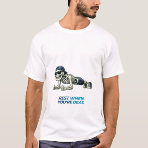 Skelett Plank Övning Rolig Fitness Design T Shirt