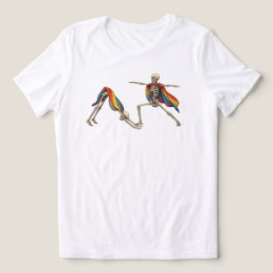 Skelett Pride Yoga Comfort Colors Tröja, Regnbåge T Shirt