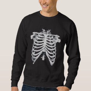 Skelett Revbensbur Halloween Kostym Lång Ärmad Tröja