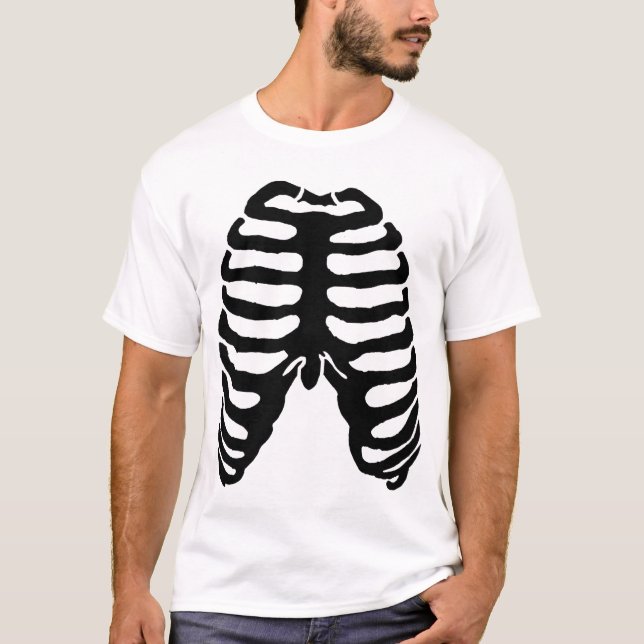 Skelett- Ribcage för människa svart Tröja (Framsida)