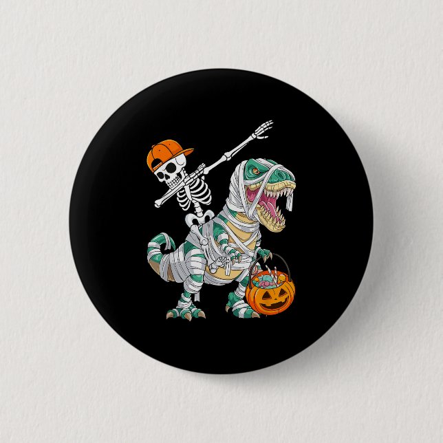 Skelett Ridande Dansande Dab Dinosaurie T Rex Hall Knapp (Framsida)