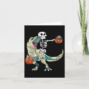 Skelett Ridande Mummy Dinosaurie T Rex Halloween K Kort