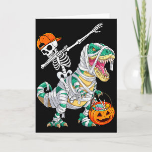 Skelett Ridar Dansar Dab Dinosaurie T Rex Hallowee Kort