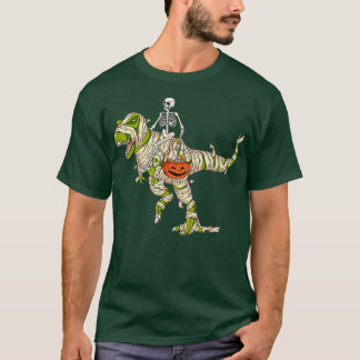 skelett rider mummin dinosaur t rex halloween roli t shirt