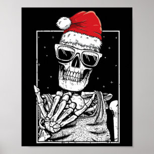 Skelett Rock Hand Halloween Jul Rockmusik Poster