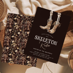 Skelett Rodeo Halloweenfest Invitation Inbjudningar