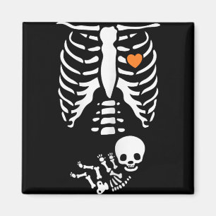 Skelett Röntgen Halloween-kostym Gravid Kvinna Mam Magnet