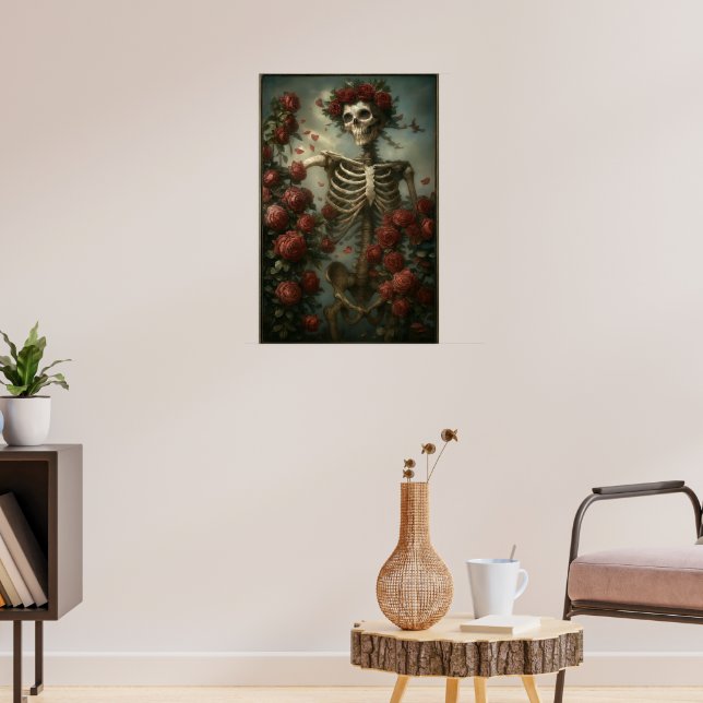 Skelett & Rosor Poster (Vardagsrum 3)