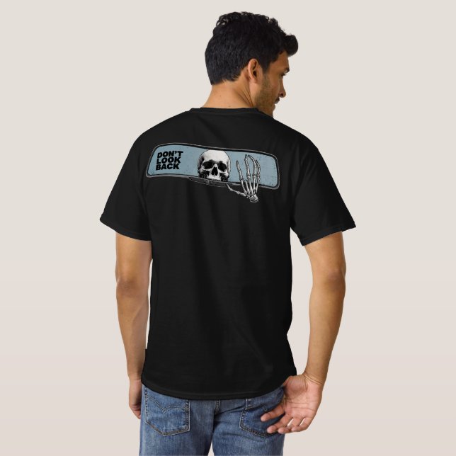 Skelett Ruckspegels T-shirt – Se dig inte om (Hel baksida)