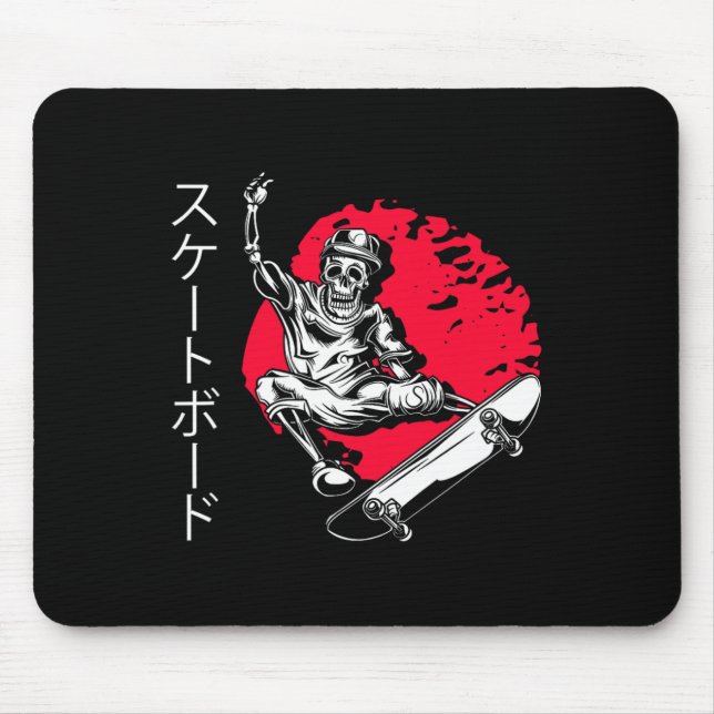 Skelett rullbräda Japan skateboard skateboardåknin Musmatta (Framsidan)