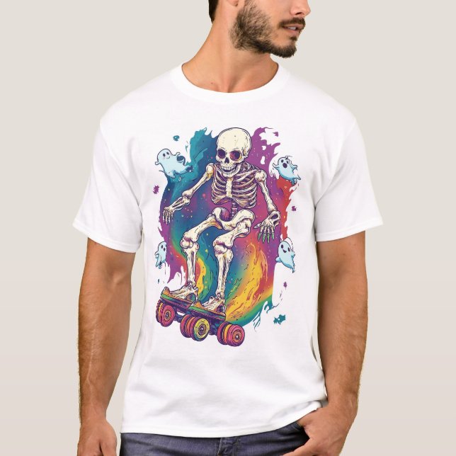 Skelett rullskridskoåkare t shirt (Framsida)