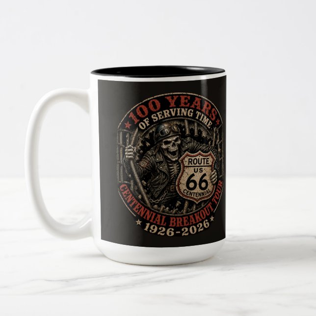 Skelett Ryttare Garage Kaffe Kultur Två-Tonad Mugg (Vänster)