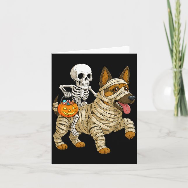 Skelett ryttare Mummy tysk schäferhund Kort (Framsida)