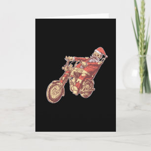 Skelett Santa Motorcykel Kort