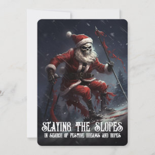 Skelett Santa Skid Goth Kuslig Jul Julkort
