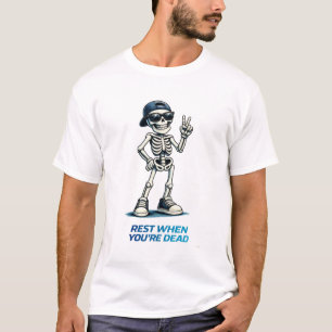 Skelett segertecken Rolig humor design T Shirt