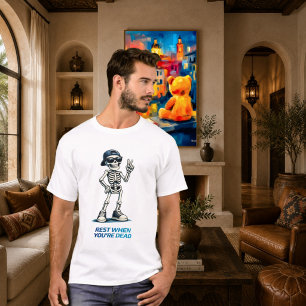 Skelett segertecken Rolig humor design T Shirt