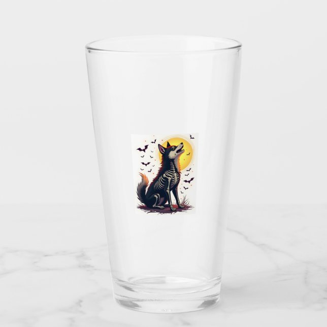 Skelett Shiba Skrik Glaskopp (Framsida)