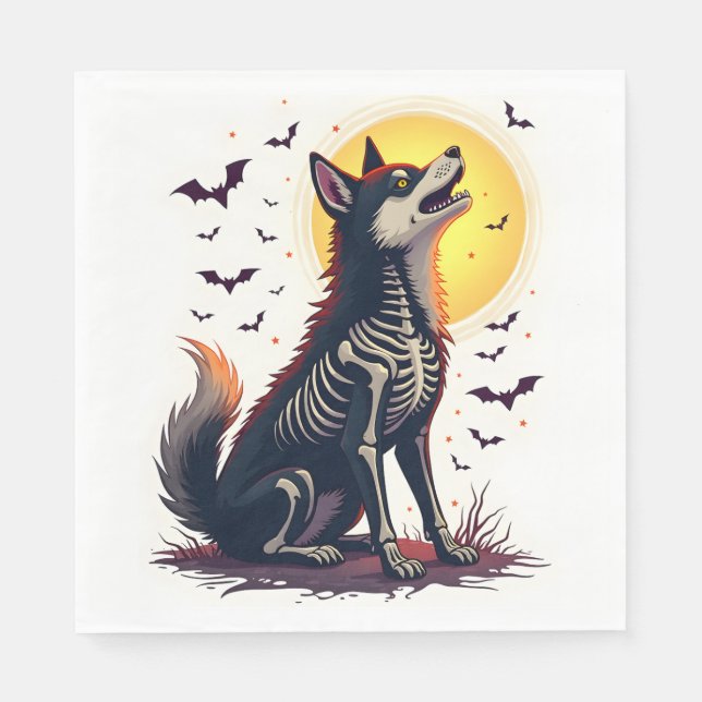 Skelett Shiba Skrik Pappersservett (Framsidan)