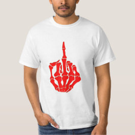 skelett- Silhouettelångfingerförolämpning Tee Shirt