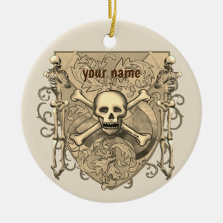 Skelett Skalle Sköld ornament