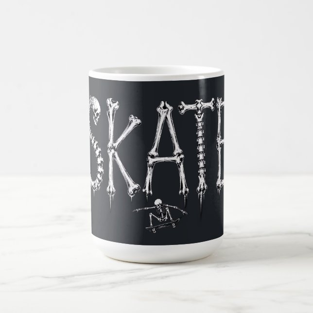 Skelett SKATE Skräckdesign Kaffemugg (Center)