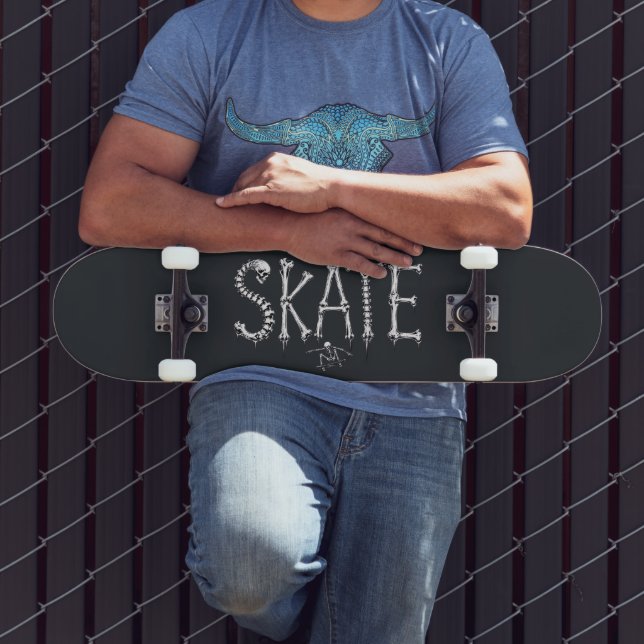 Skelett SKATE Skräckdesign Mini Skateboard Bräda 18,5 Cm (Utomhus 3)