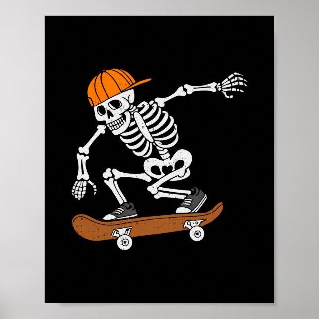 Skelett skateboard Halloween-kostym skateboardåkni Poster (Framsidan)
