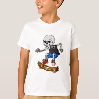 Skelett Skateboard Kinder T Shirt