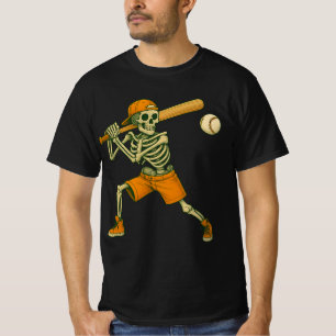 Skelett Slagträ Baseboll Halloween Mäns Kvinnors K T Shirt