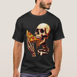 Skelett som äter pizza t shirt